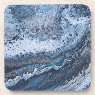 Posavasos Deriva oceánica abstracta azul y gris