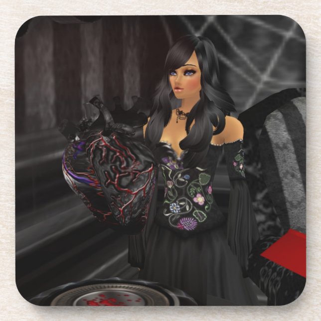 Posavasos Desastres góticos del corazón negro (Frente)