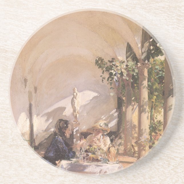 Posavasos Desayuno en la Loggia por John Singer Sargent (Frente)