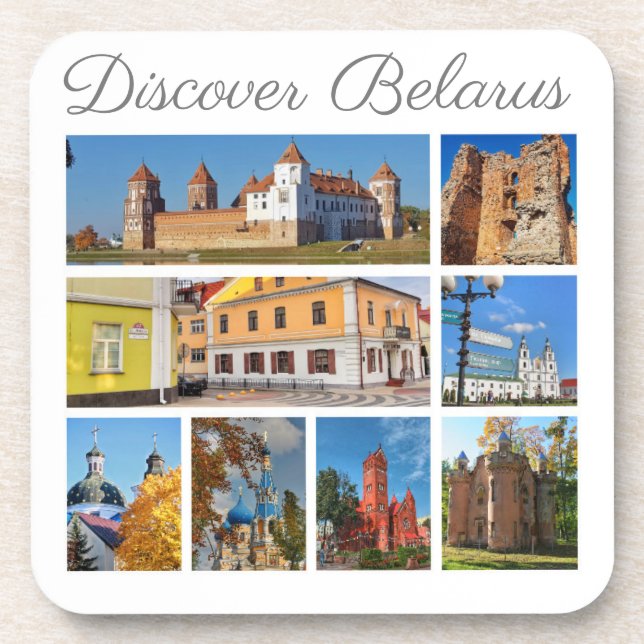 Posavasos Descubre el corcho de arquitectura de Belarús (Frente)