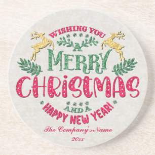 Posavasos Deseándole una Feliz Navidad y un Feliz Año Nuevo