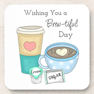 Posavasos Deseándote un buen día Café Pun