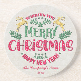 Posavasos Deseándote una Feliz Navidad y un Feliz Año Nuevo