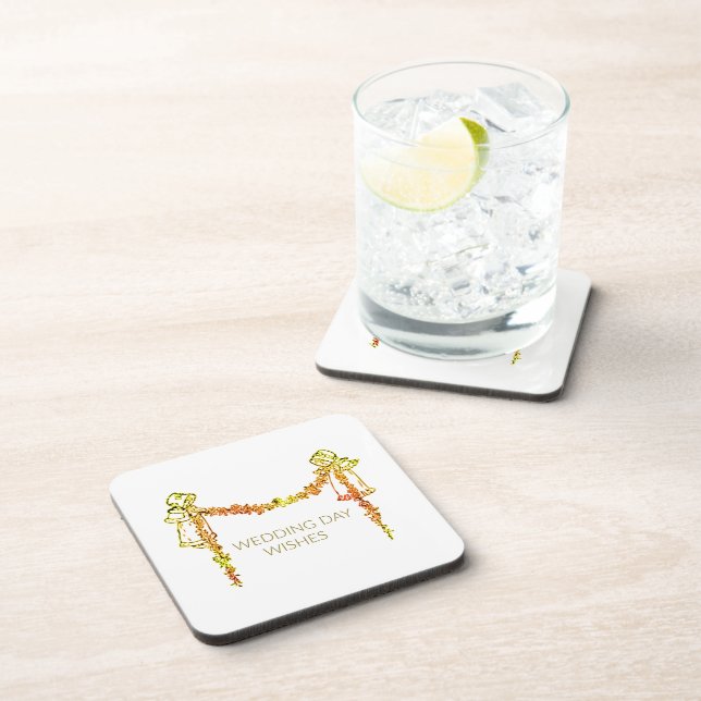 Posavasos Deseos del Día de la Boda (Lado Derecho)