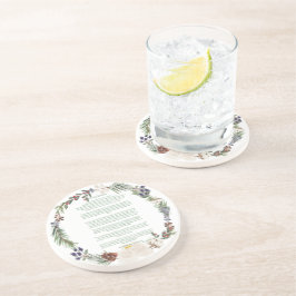 Posavasos Desiderata Navidades Wreath Green Text