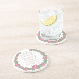 Posavasos Desiderata Pink Floral Wreath de Max Ehrmann