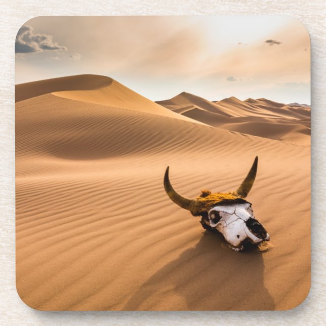 Posavasos Desiertos | Dunas de arena rotas por cráneo de vac (Frente)
