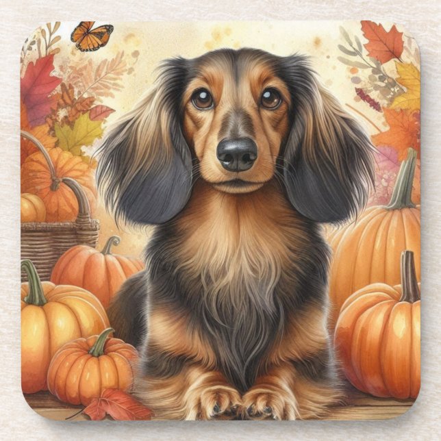 Posavasos Deslumbramiento del otoño en Dachshund: Castigos C (Frente)
