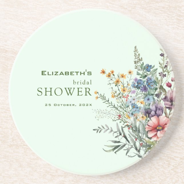 Posavasos Despedida de Soltera Floral de Flores Silvestres C (Frente)