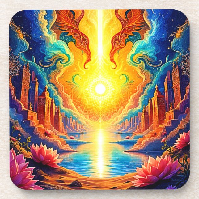 Posavasos Despertar una ciudad de luz divina (Frente)