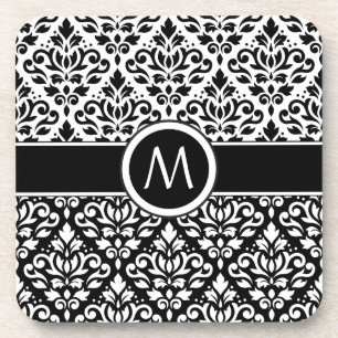 Posavasos Desplazar Damask 2Part Ptn BW & Band (Personalizad