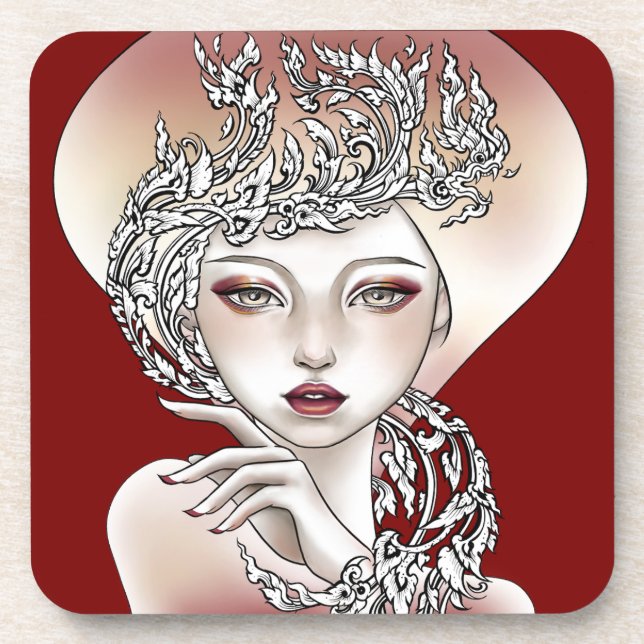 Posavasos Dessous de verre Déesse du feu rouge (Frente)