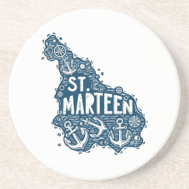 Posavasos Dessous De Verre En Grès Saint-Martin SXM Marin (Frente)