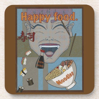 Posavasos Dessous-de-verre en plastique dur Happy