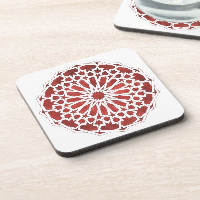 Posavasos Dessous de verre Mosaïque marocaine rouge ALCAZAR (Lado Izquierdo)
