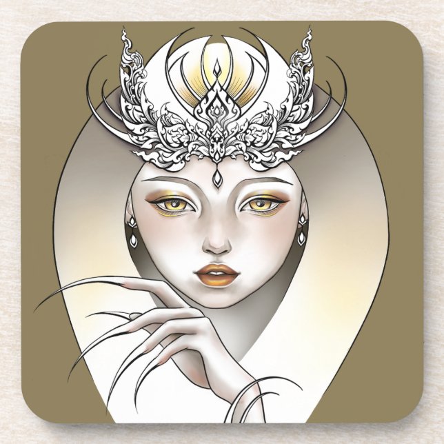 Posavasos Dessous de verre plastique dur Déesse de la lune (Frente)