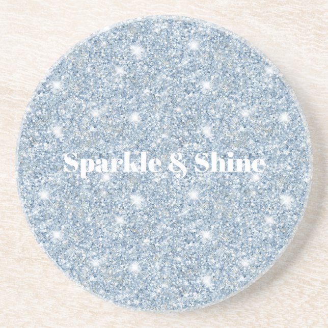 Posavasos Destello de brillo azul (Frente)