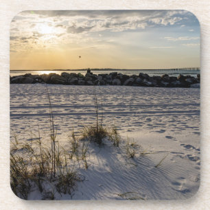 Posavasos Destin Beach Florida Jetty Sunset Coaster Set