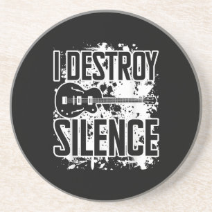 Posavasos Destruyo Silence Bass Player Funny Guitar Music E