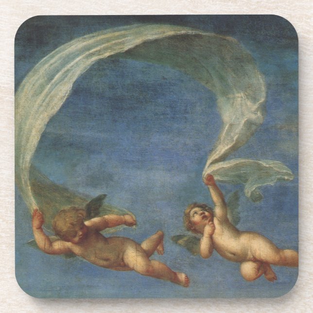 Posavasos Detalles de ángeles de Adonis liderados por cupido (Frente)