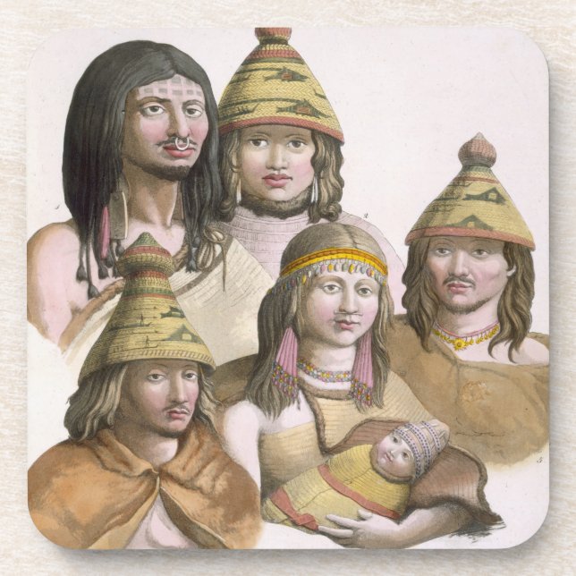 Posavasos Detalles de tocados en América del noroeste (colo (Frente)