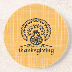 Posavasos Día de Acción de Gracias Mandala Turkey Boho Arte