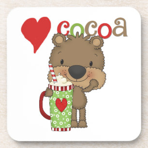 Posavasos Día de fiesta del amor del cacao del oso