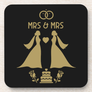 Posavasos Día de la boda de chicas gays