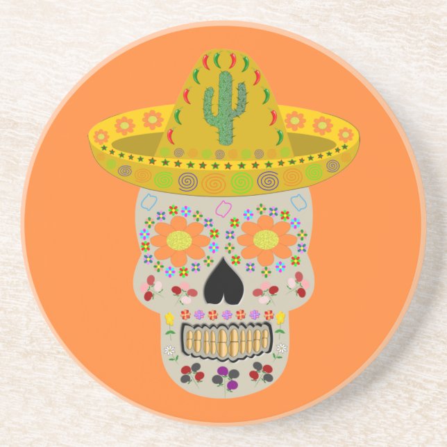 Posavasos Día de la Calavera Muerta en México (Frente)