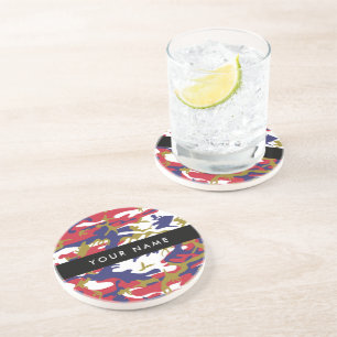 Posavasos Día de la Independencia Camuflaje Su nombre Person