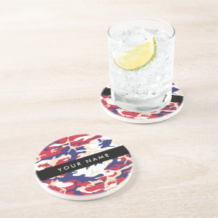 Posavasos Día de la Independencia Camuflaje Su nombre Person