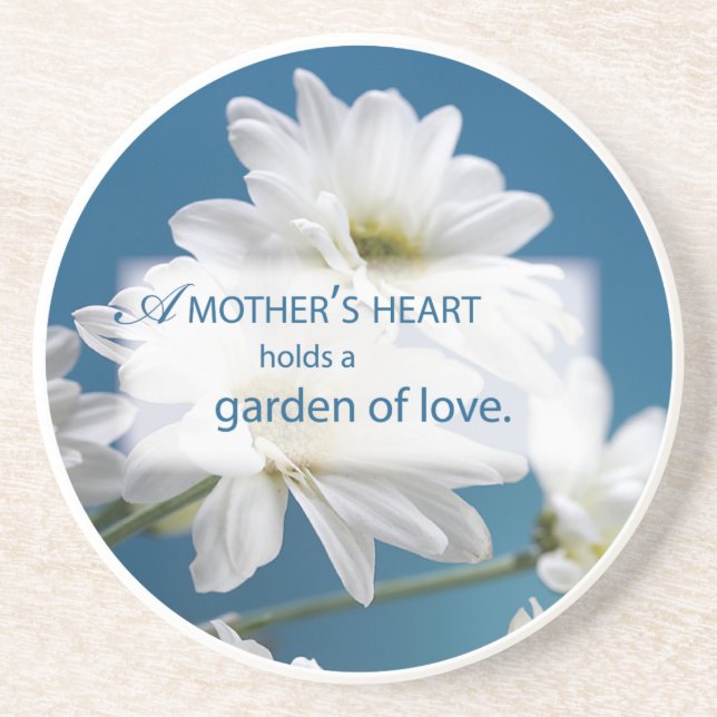 Posavasos Día de la Madre Día Blanco Daisies Jardín del ciel (Frente)