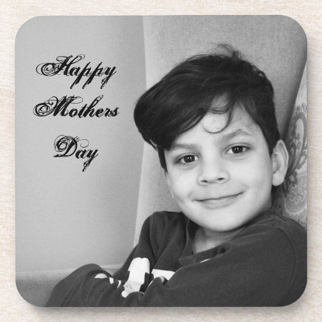 Posavasos Día de la Madre personal de plantilla de texto de  (Frente)