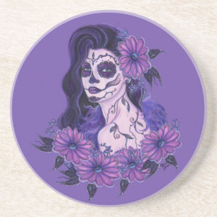 Posavasos Día de la muerte del arte de la margarita gerbera