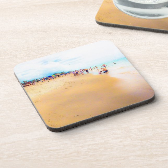 Posavasos Día de la niebla en la playa (Lado Izquierdo)