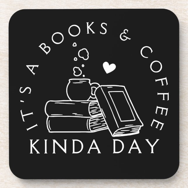 Posavasos Día de Libros y Café (Frente)