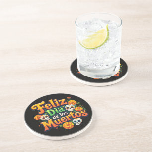 Posavasos Día de Muertos Caramelos Coloridos Calaveras Marig