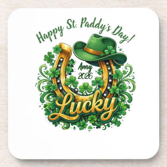 Posavasos Día de San Patricio personalizable (Frente)