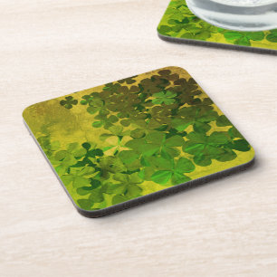 Posavasos Día de San Patricio y Buena Suerte , trébol de c