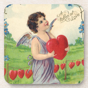 Posavasos Día de San Valentín antiguo, Ángel victoriano con 
