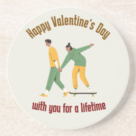 Posavasos Día de San Valentín de Pareja Linda