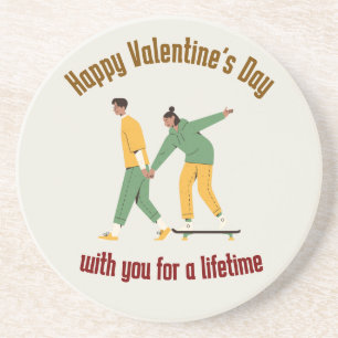 Posavasos Día de San Valentín de Pareja Linda
