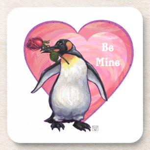 Posavasos Día de San Valentín de pingüinos