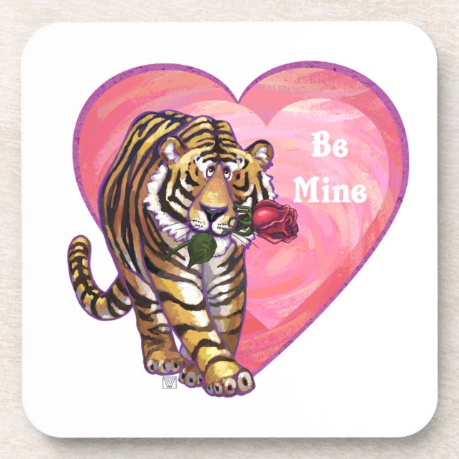 Posavasos Día de San Valentín del tigre (Frente)