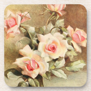 Posavasos Día de San Valentín Vintage Amor Romance Rosas Ros