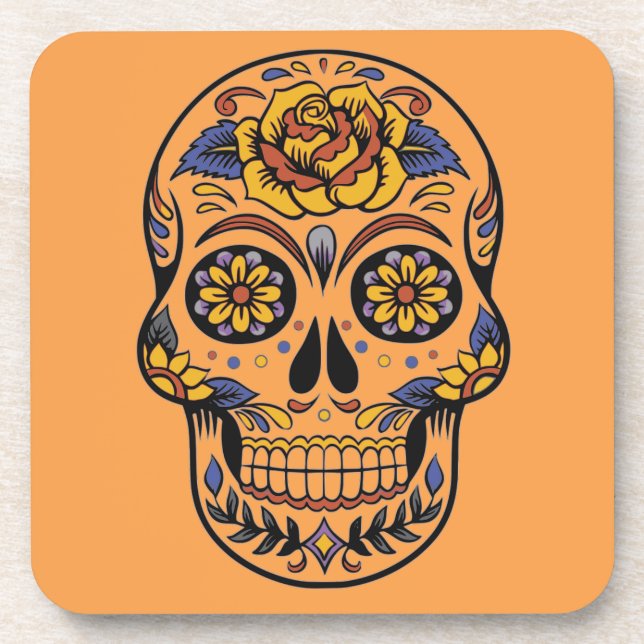 Posavasos Día del cráneo mexicano de los muertos (Frente)