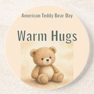 Posavasos Día del Oso de Peluche Americano de Abrazos Cálido