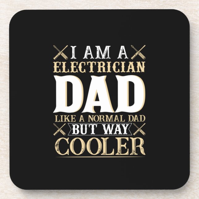 Posavasos Día del Padre Soy un papá electricista (Frente)