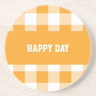 Posavasos Día feliz del patrón de Gingham