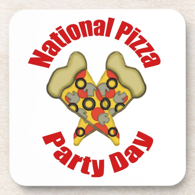 Posavasos Día Nacional del Fiesta Pizza (Frente)